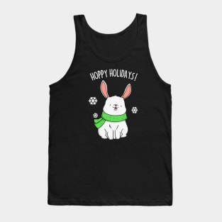 Hoppy Holidays Cute Christmas Rabbit Pun Tank Top